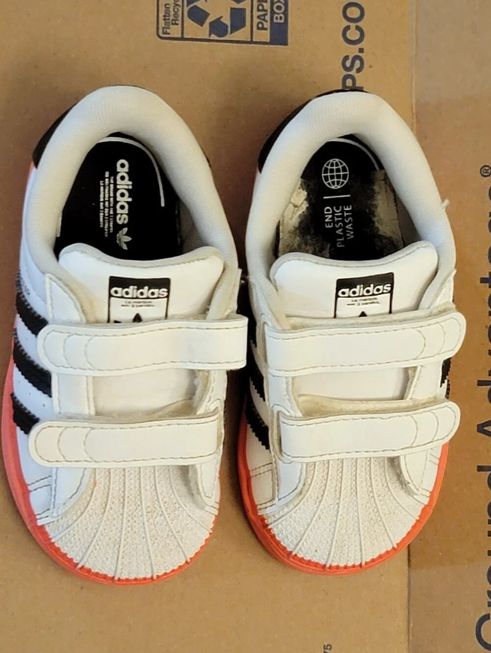 Adidas Superstar Infant 'Paint Drip - White Turbo' GY3329 Size 6K